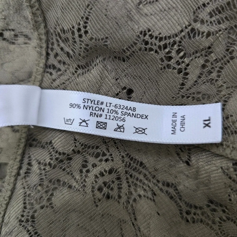 Zenana Olive Green Floral Lace  Racerback Bralette Size XL - Picture 7 of 7